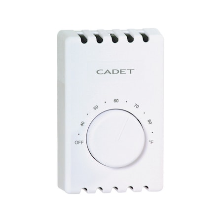 Cadet Wall Mount Heating Dial Double Pole Line Voltage Thermostat 08301